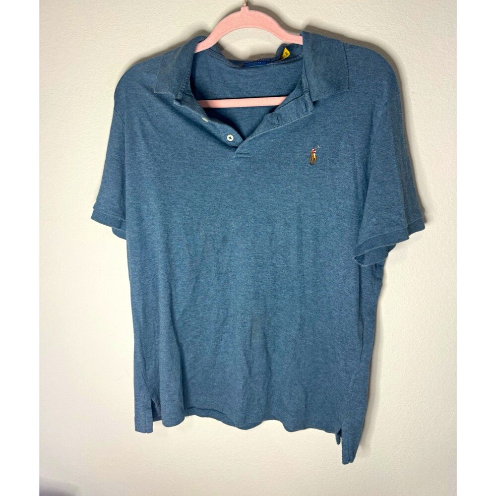 Polo Ralph Lauren Classic Fit Cotton Blue Short Sleeve Polo Pony Shirt M